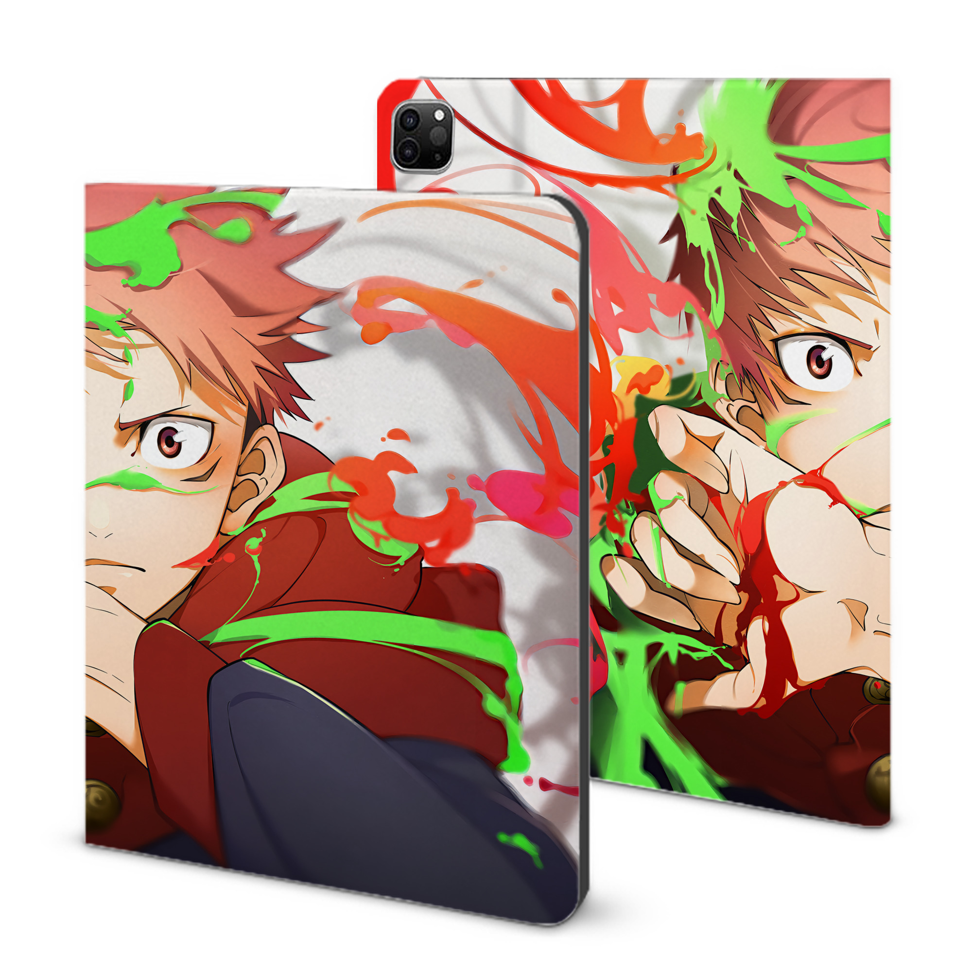 （画像用） 呪術廻戦 Jujutsu Kaisen IPad ケース ブック型 PUレザー TPU 耐衝撃 軽量 薄型 ペン収納なし 全面保護 IPad 各モデル対応